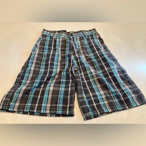 Patagonia Kids Plaid Shorts in Blue and Gray